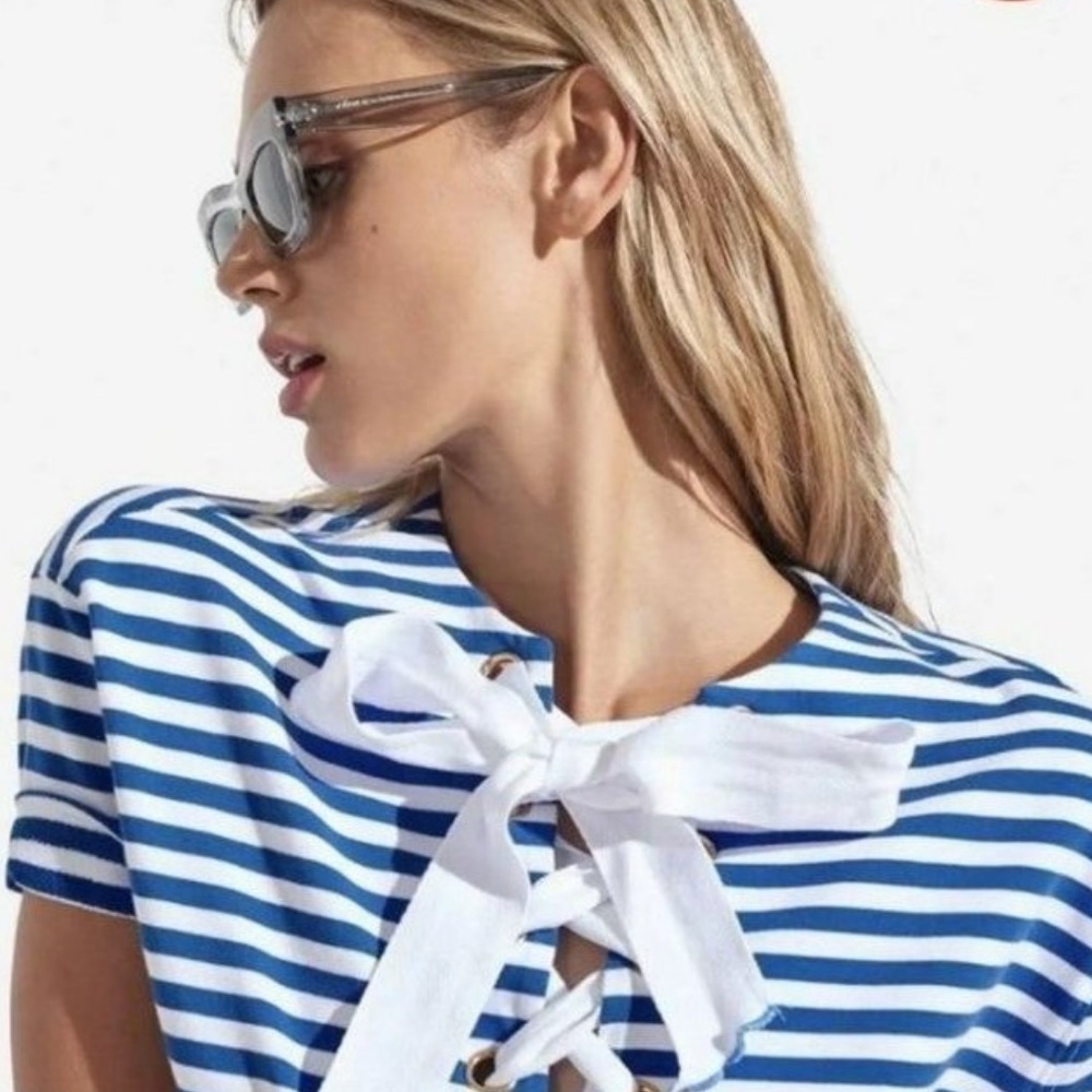 Tuckernuck Persifor Anna Dress Blue and White Striped Size XL